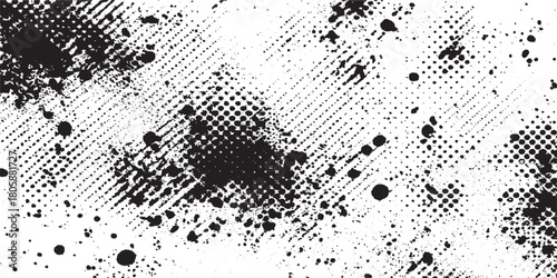 Grunge noise gradient texture. Dirty grain background. Dotted halftone overlay Vector illustration seamless white paper pattern, mottled texture, grain noise dust overlay,