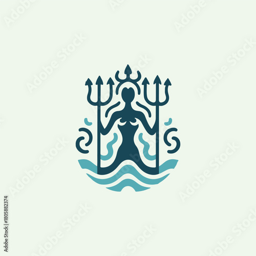 Aqua Goddess Trident Logo