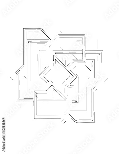 Seamless vector illustration of a digital blueprint showing the architecture and engineering plan for a house construction on a drawing board