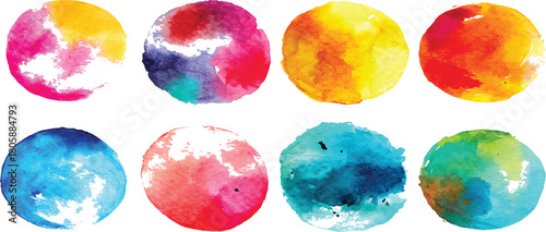 Colors watercolor paint stains vector backgrounds colorful watercolor brush stroke collection

