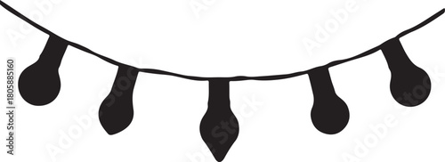 Minimal Christmas Light Garland Silhouette