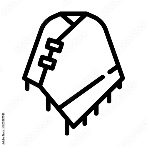 poncho Line Icon