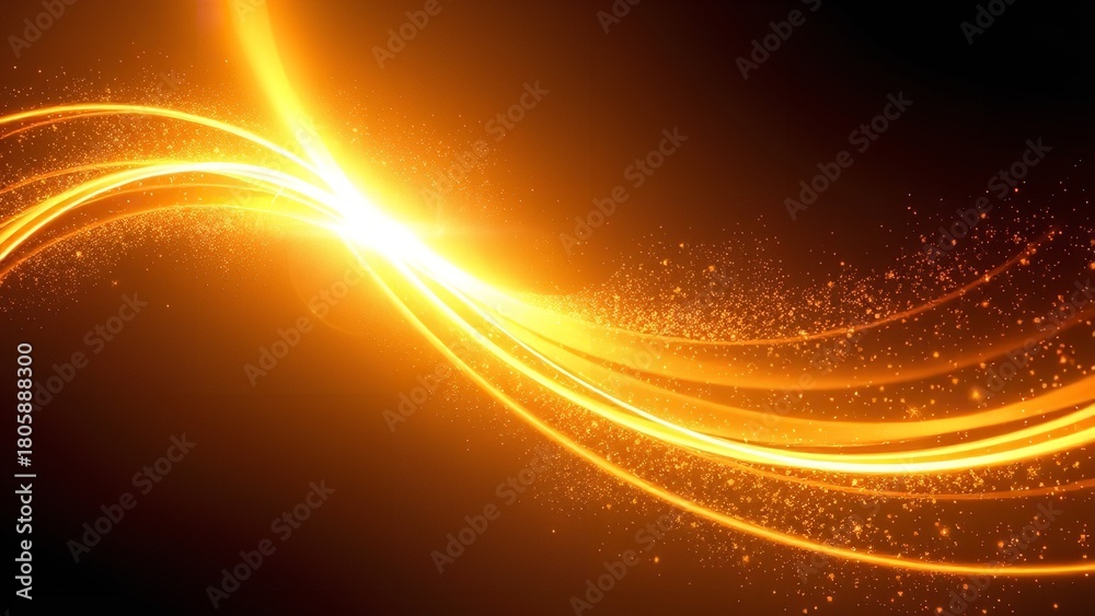 Obraz premium Twirling Golden Lights: A Circular Dance of Sparkles in the Darkest Night Sky