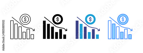 Loss  icon set multiple style collection