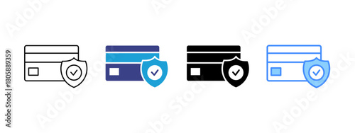 Secure Payment  icon set multiple style collection