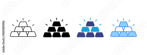 Gold icon set multiple style collection