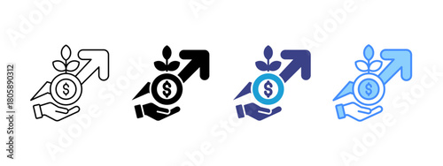 Investment  icon set multiple style collection