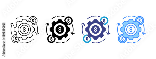 Money Management icon set multiple style collection