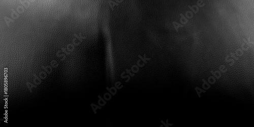 Canvas Print Close-up, high-resolution texture of deep black, lightly-tumbled faux or genuine leather