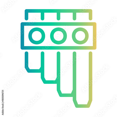 pan flute Line Gradient Icon