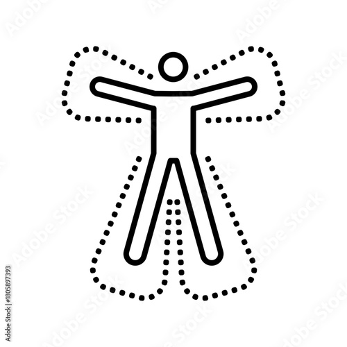 Snow angel icon, outlined style