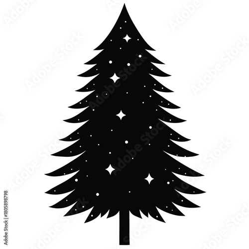 Pine Tree Silhouette Vector for Nature, Outdoor Adventure, and Winter Design