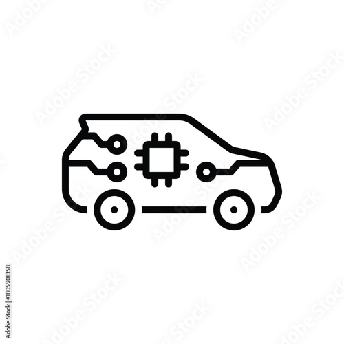 Black line icon for autonomous vehicle