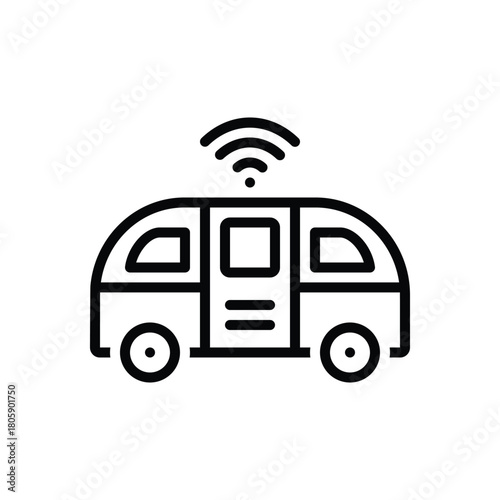 Black line icon for driverless transport
