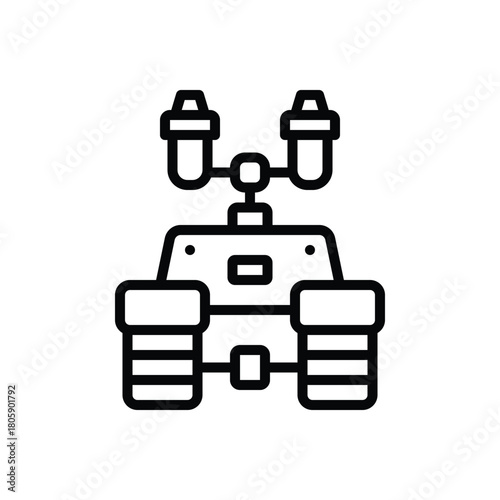 Black line icon for robot car