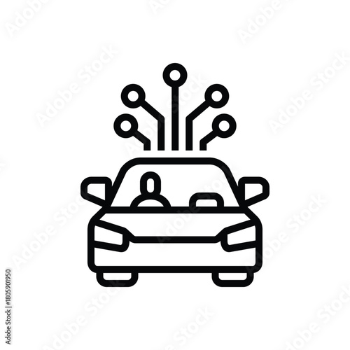 Black line icon for self driving tech
