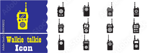Set of Walkie talkie icon, Walkie talkie vector collection
