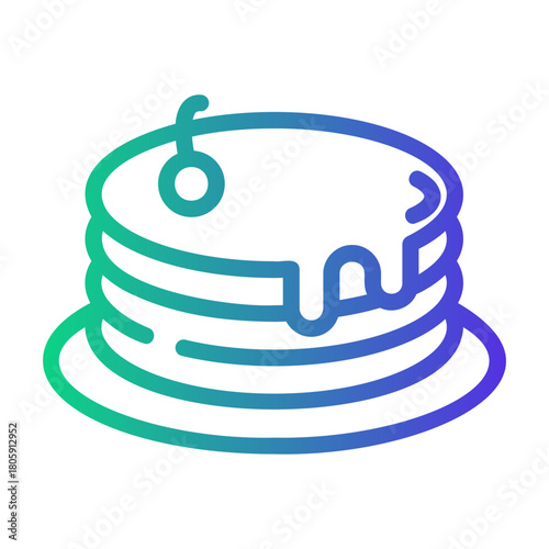 pancake Line Gradient Icon