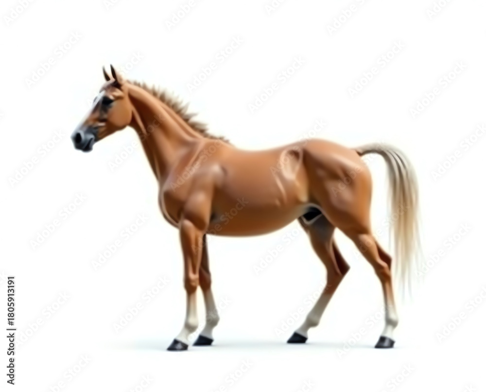 Fototapeta premium Brown horse standing with transparent background