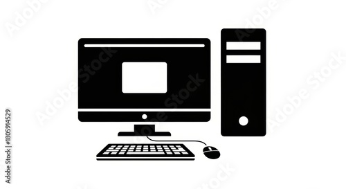 Desktop computer symbol