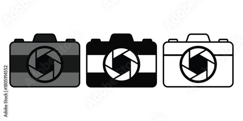 Simple photo camera icon set