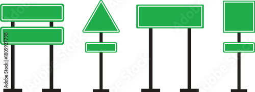 Road Sign Board icon set. Empty traffic signs isolated on transparent background. Highway attention road sign collection. Blank street traffic symbols, stopping boards. Signaling plates vector.