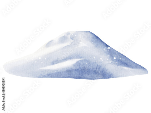 Snow pile watercolor illustration