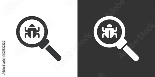 Bug Detection icon. Solid glyph series icon