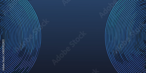Abstract dark blue background with concentric blue and purple circles on the sides