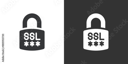 SSL Encryption with Password icon. Solid glyph series icon