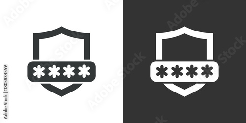 Strong Password Protection icon. Solid glyph series icon