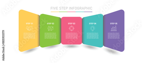 Presentation business infographic template with 5 options. presentation, Report, Banner, Poster, Strategy and Plan. Illustration business abstract background. 