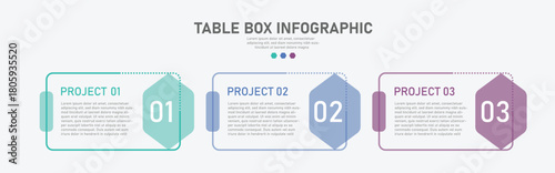 Process business infographic thin line with square template design with icons and 3 options or steps. Can be used for workflow diagram, info chart, web design and presentation.