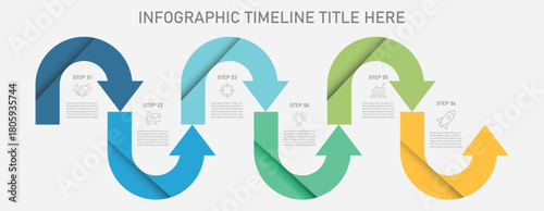 Arrows workflow steps. Timeline infographic design vector and marketing icons. Global business process graph, step to success diagram and arrow timeline vector infographic chart illustration