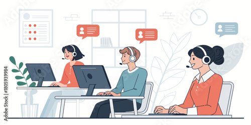 Friendly customer service team ready to assist with online support, providing excellent help and communication for a positive customer experience