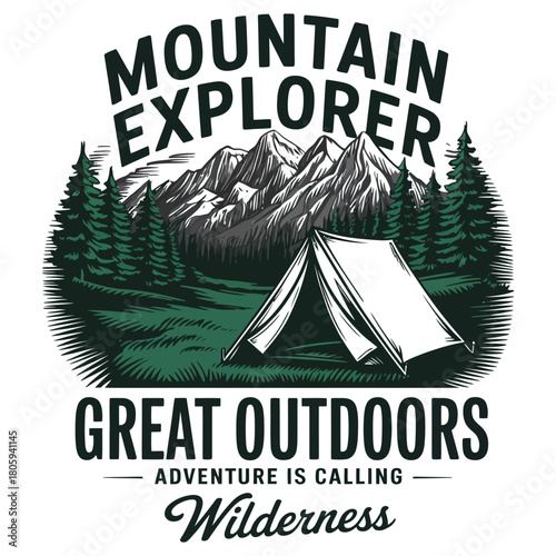 A retro vector design collection of camping icons for a happy summer holiday