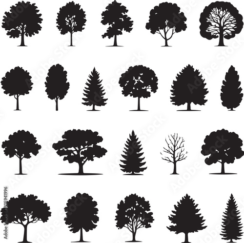Tree silhouette vector collection