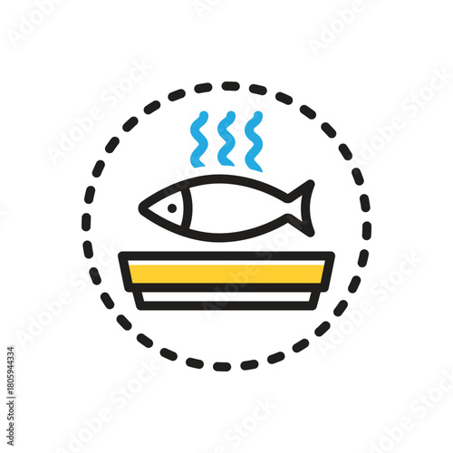 Multi color icon for seafood