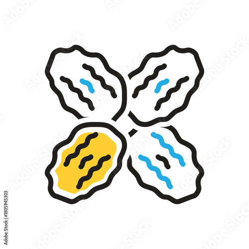 Multi color icon for dried