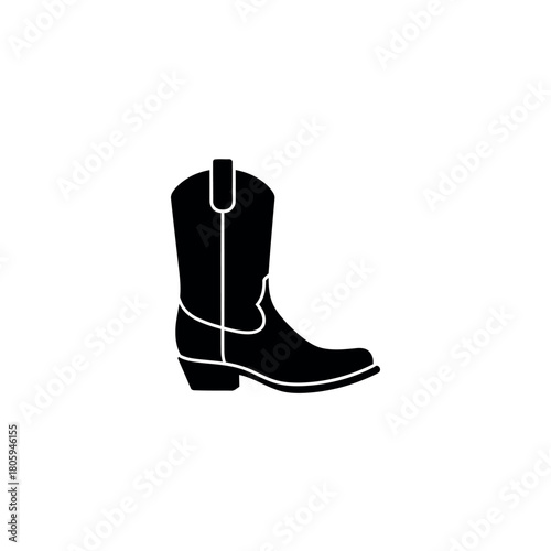 Cowboy Boot Icon Silhouette