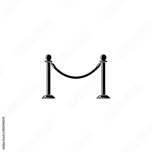 Velvet Rope Stanchion Icon Silhouette
