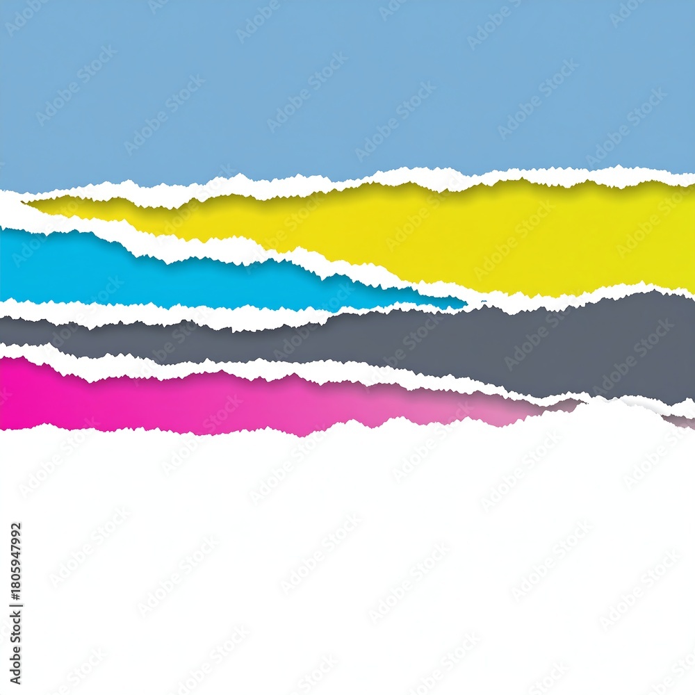 Fototapeta premium Colorful Torn Paper Layers Background with Creative Design.