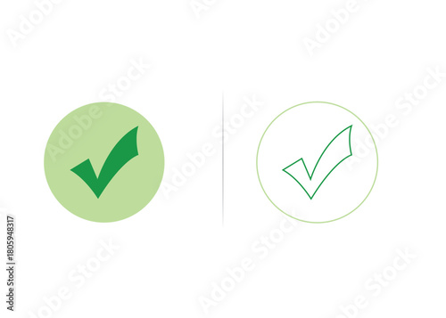 High-Quality Green Vector Check Mark Icon Collection: Diverse Modern & Classic Styles for UI, Web, App Design, Success, Approval, and Validation Symbols.