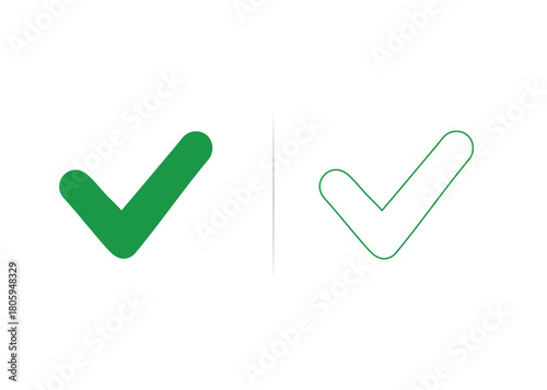High-Quality Green Vector Check Mark Icon Collection: Diverse Modern & Classic Styles for UI, Web, App Design, Success, Approval, and Validation Symbols.