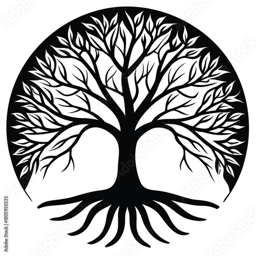 Willow Tree Silhouette Vector for Calm Nature, Meditation, and Poetic Design