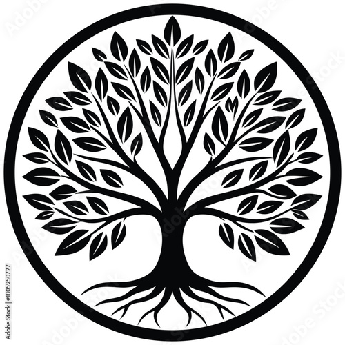 Willow Tree Silhouette Vector for Calm Nature, Meditation, and Poetic Design