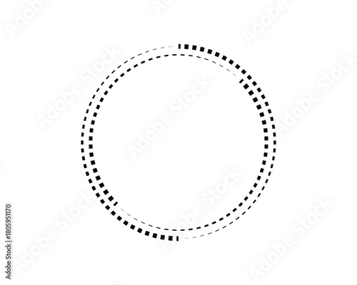 Geometric design, vector dotted circle, elegant and abstract, clean shape.