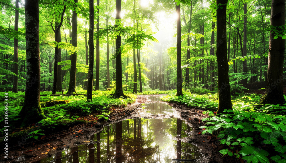 Obraz premium sunlight in the forest