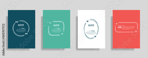 Modern quote templates for social media or presentations, colorful background options to highlight your message with creative and professional design