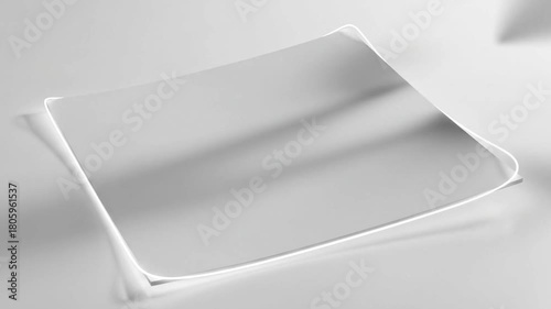 Clean white sheet animation with subtle shadow drift, smooth looping background video